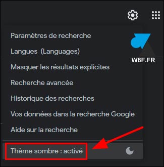 tutoriel Google theme sombre