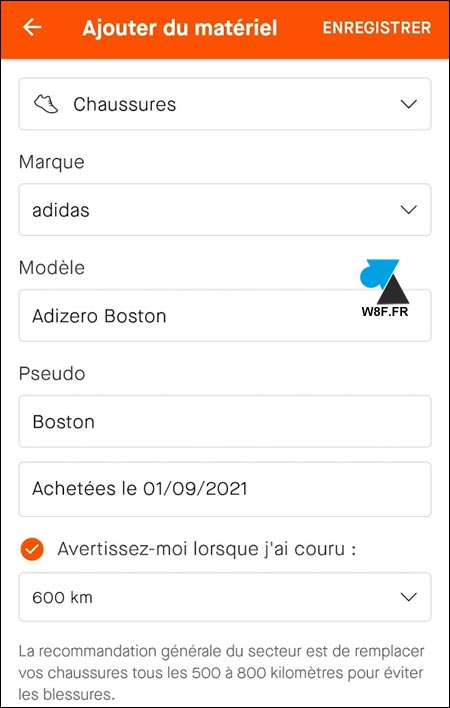 tutoriel Strava gestion usure materiel sport