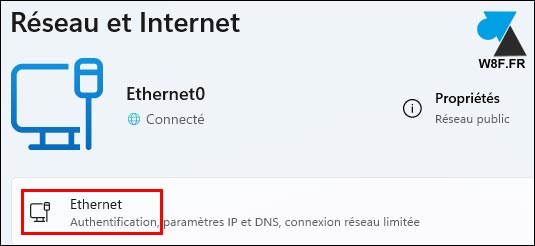 tutoriel Windows 11 paramètres réseau Ethernet Wifi