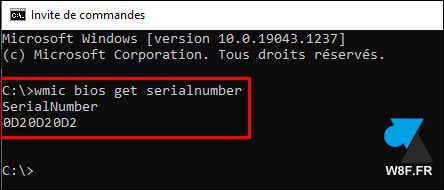 cmd serial number tutoriel