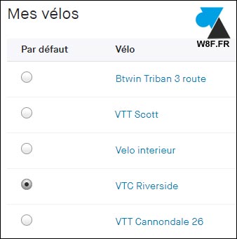 tutoriel Strava liste velos