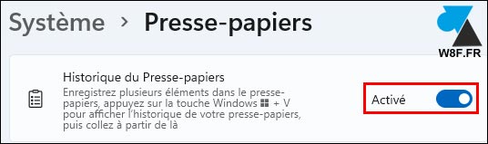 tutoriel Windows 11 activer historique copier coller presse papier