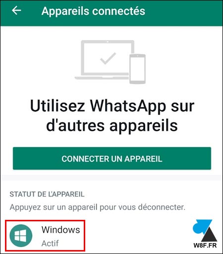 tutoriel WhatsApp appareil connecté