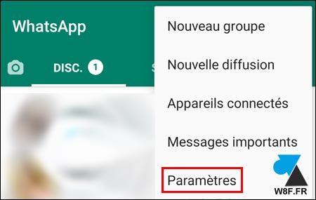 tutoriel WhatsApp paramètres