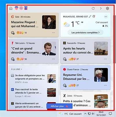 tutoriel Windows 10 actualité et météo