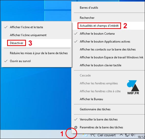 tutoriel Windows 10 desactiver météo