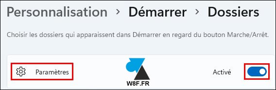 tutoriel Windows 11 Parametres Démarrer Dossiers
