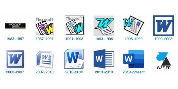 Microsoft Word logo historique