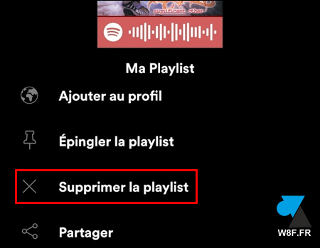 tutoriel Spotify supprimer playlist