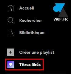 tutoriel Spotify bibliothèque liked songs