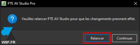 tutoriel PTE AV Studio relancer