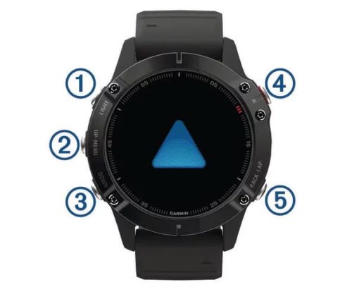 tutoriel montre Garmin boutons