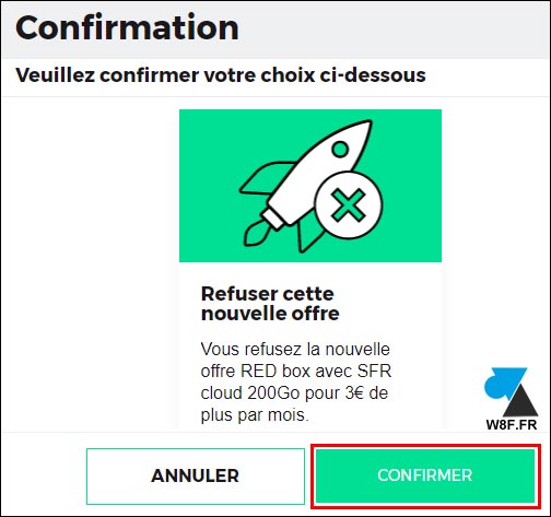 tutoriel RED SFR refuser option payante