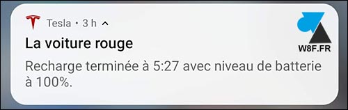 Tesla notification charge terminee