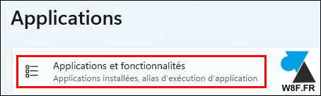 tutoriel Windows 11 parametres applications fonctionnalites W11