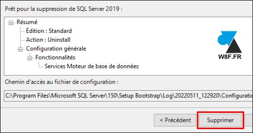 tutoriel supprimer SQL Server