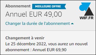 Amazon Prime renouvellement 70 euros