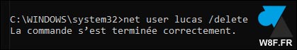 tutoriel net user delete