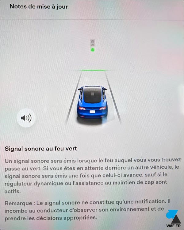 Tesla update 2022 20 7 feu vert