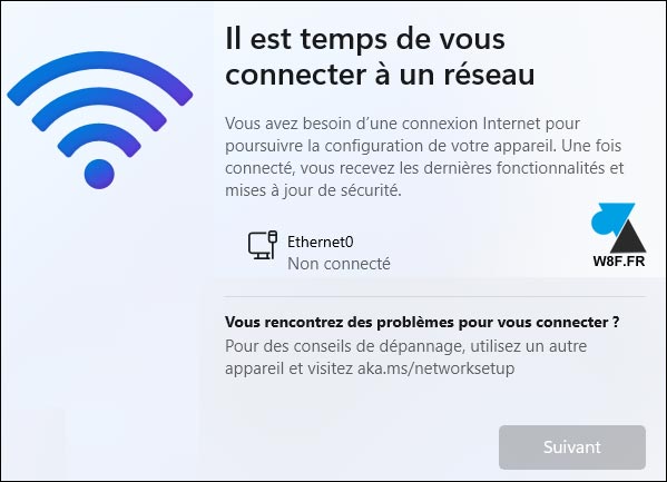 Windows 11 connecter réseau installation