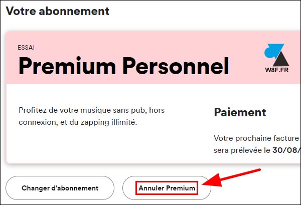 tutoriel Spotify resilier abonnement premium