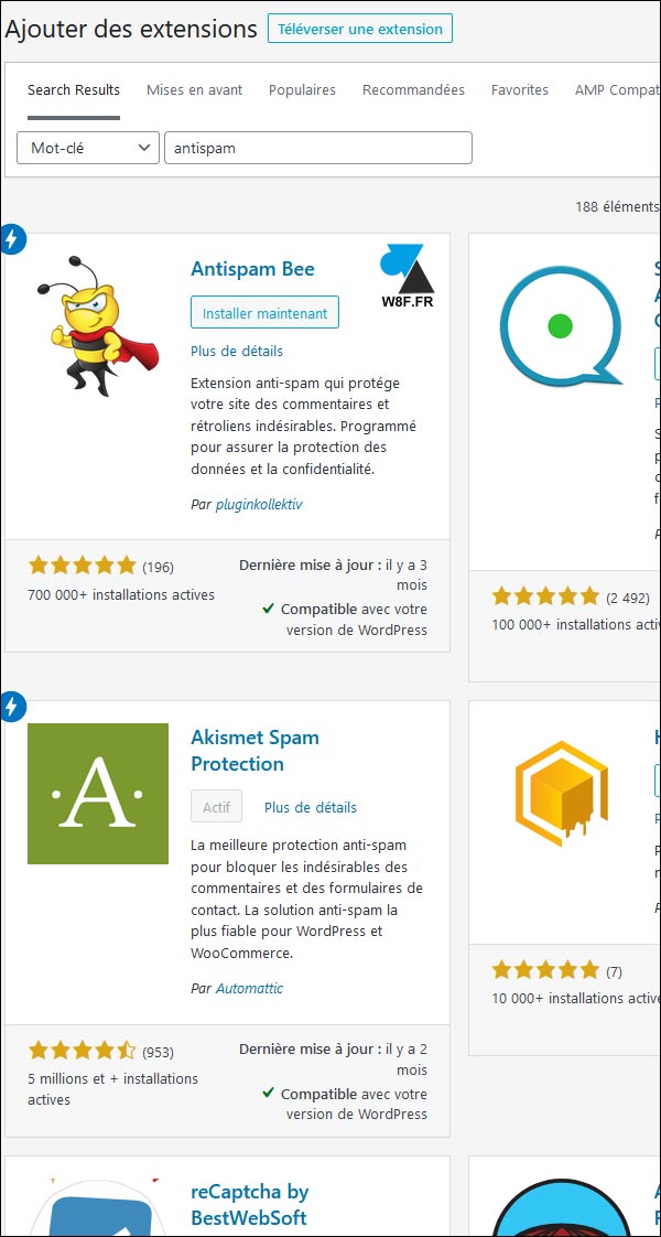 tutoriel Antispam Bee WordPress