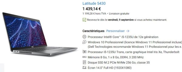 Dell Latitude 5430 config pas cher