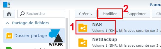 tutoriel DSM Synology dossier partage