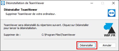 tutoriel Windows 11 desinstaller Teamviewer
