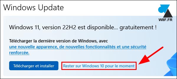 tutoriel refuser Windows 10 vers Windows 11