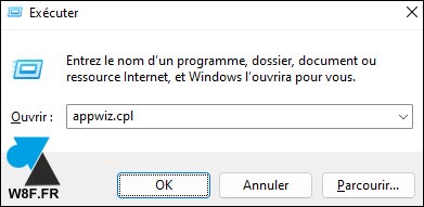 tutoriel Windows 11 Executer appwiz cpl msc