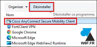 tutoriel Windows 11 desinstaller logiciel Cisco VPN
