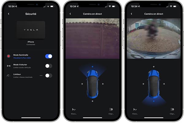 tutoriel surveiller Tesla depuis telephone