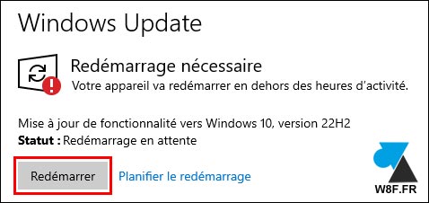 tutoriel Windows 10 22H2 Windows Update WU