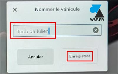 tutoriel Tesla changer nom Model Y 3 S X