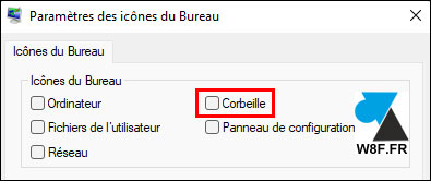 tutoriel Windows 11 Paramètres icones Corbeille W11