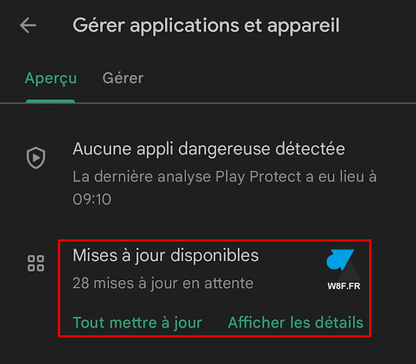 tutoriel Google Play Store app update