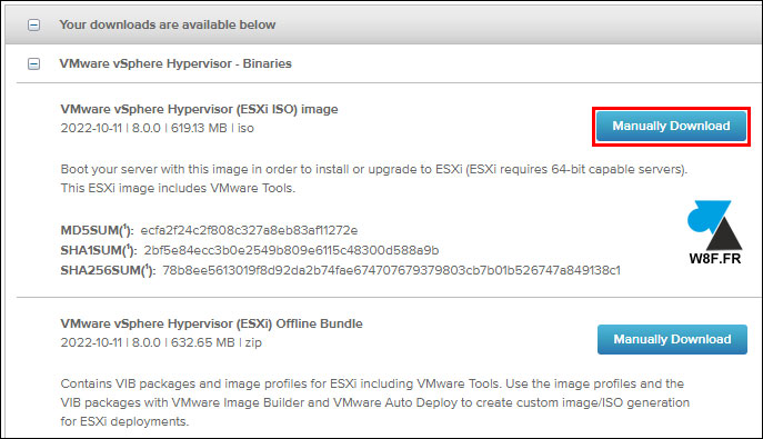 telecharger ISO VMware vSphere Hypervisor ESXi 8