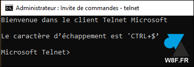 tutoriel Windows client telnet
