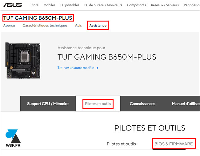 carte mère Asus télécharger Bios