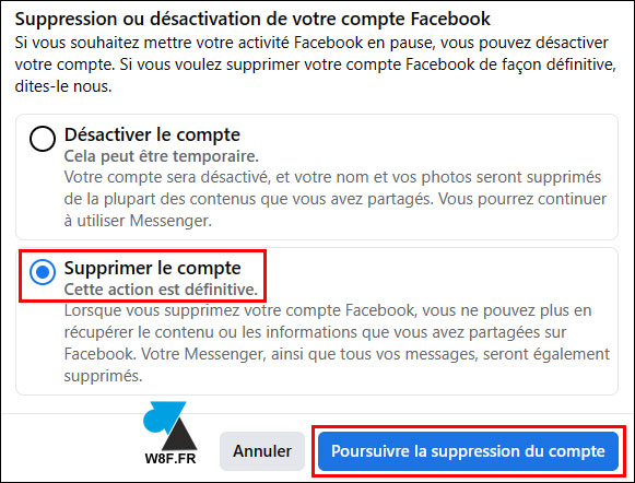 tutoriel supprimer compte Facebook