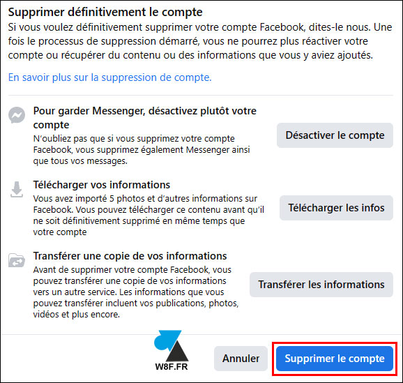 tutoriel effacer compte Facebook