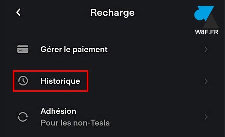 tutoriel Tesla historique recharge charge