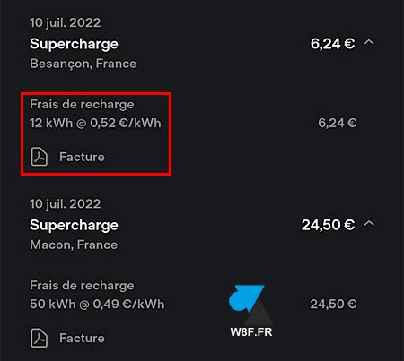 tutoriel Tesla historique recharge charge SUC