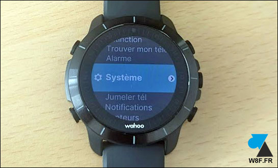 tutoriel montre Wahoo menu systeme