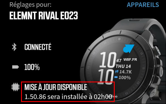 tutoriel montre Wahoo mise à jour firmware logiciel interne