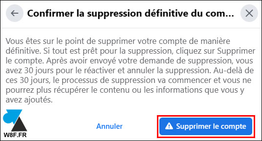 tutoriel supprimer Facebook