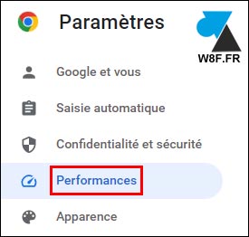 tutoriel Google Chrome option performances