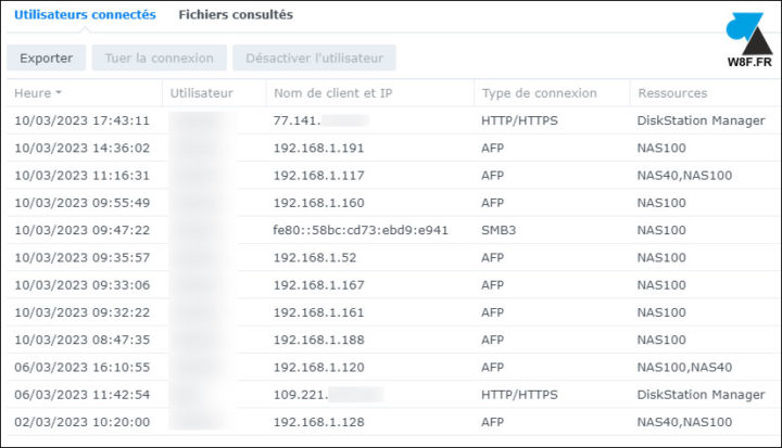 tutoriel NAS Synology connexions