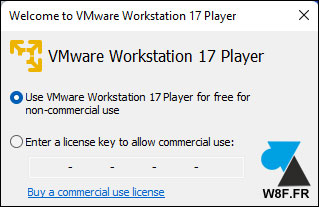 tutoriel VMware Workstation Player 17 gratuit licence